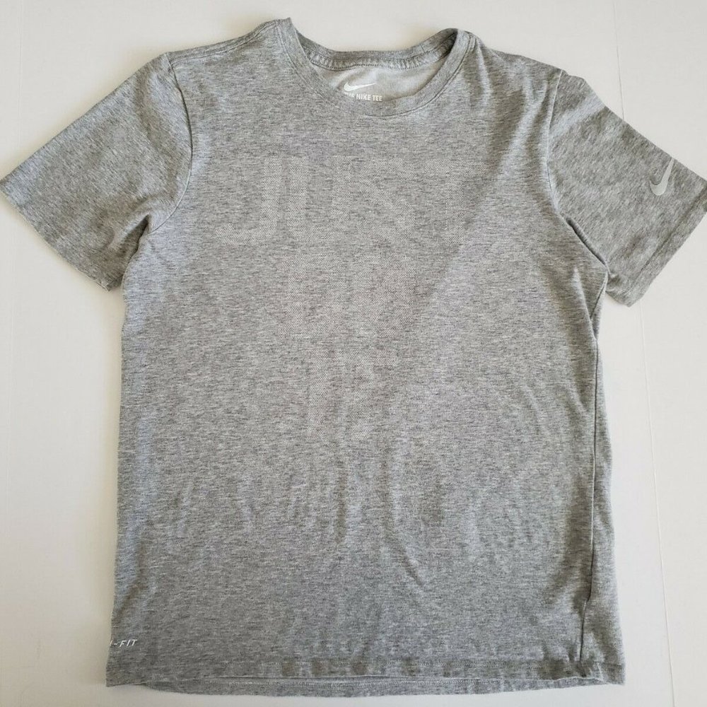 The Nike Tee Icon Futura Dri-FIT Shirt Grey 705186-06G Size Small Men Just Do It